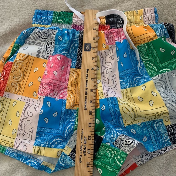 Paisley Print Patchwork Slant Pocket Shorts Women Size Small - Picture 6 of 8